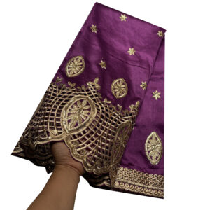 YQOINFKS George Lace Fabric Women Party Cloth Sequin Fabrics Embroidery Lace African Lace Fabric Mesh New Wedding Dress 5 Yards Purple