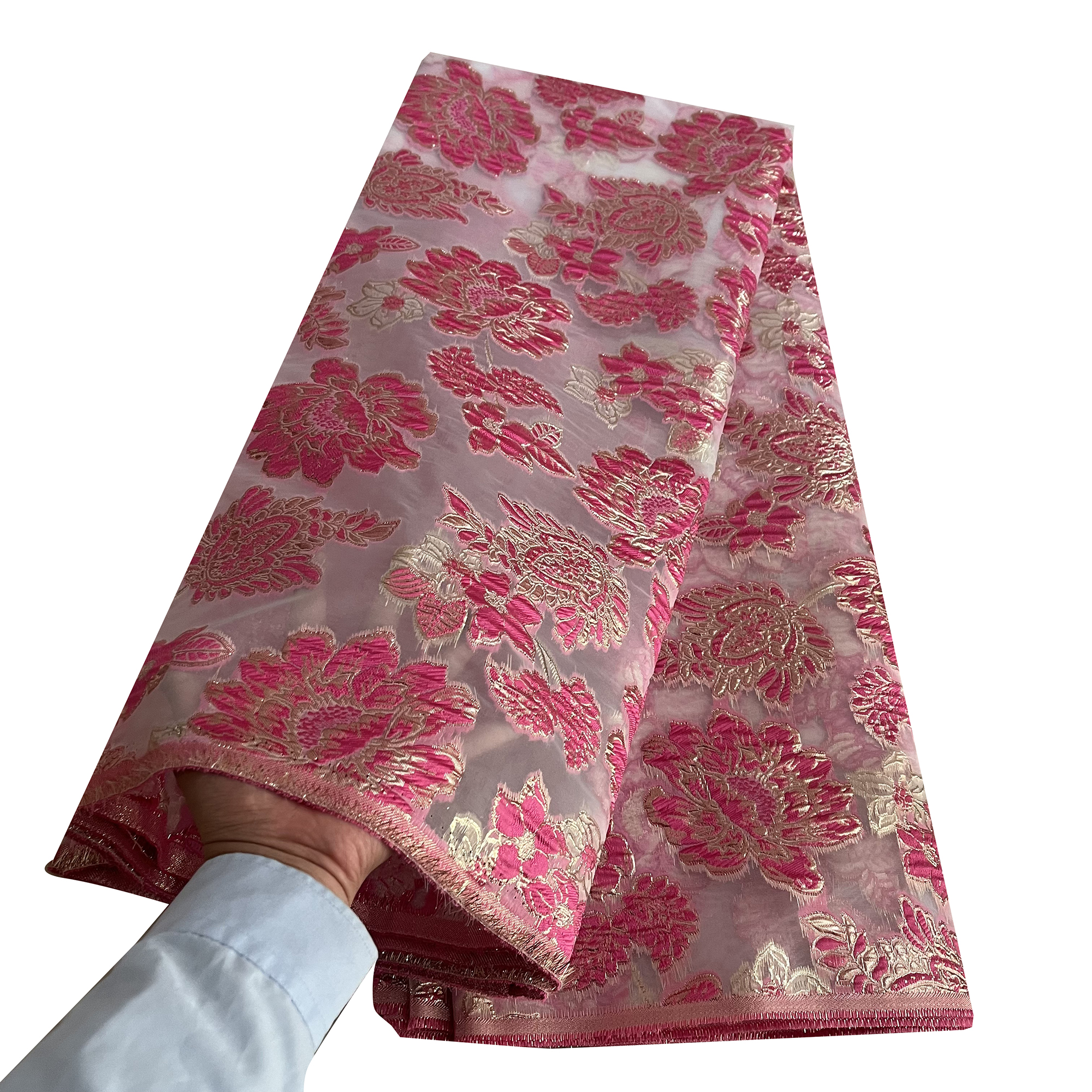 YQOINFKS Jacquard Fabric SewingTextile 5 Yards Wedding Bridal Fabric Embroidery Tulle Lace African Lace Fabric - Image 5